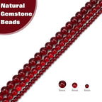 Vinswet 90pcs 4mm Garnet Natural Stone Beads Round Genuine Real Stone Beading Loose Gemstones DIY Smooth Bead for Bracelet Necklace Earrings Jewelry Making - color: Garnet, size: 4mm