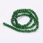 Perlin Czech Bohemian Crystal Glass Beads Faceted Round 4mm 90 Pieces Loose Spacer 1 Strand Beads for DIY Jewelry Earrings Necklace Bracelet Making (Dark Green) - color: dark green