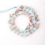 8mm Natural Azure Imperial Jasper Gemstone Faceted Clovers Beads Four-Leaf Spacer Loose Beads for DIY Jewelry Making Beads - color: Azure Imperial Jasper