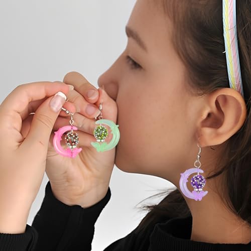 20Pcs Glow in The Dark Moon Focal Beads for Pens Colorful Moon Fancy Space Beads for DIY Craft Beadable Pens Keychain Bracelet Necklace Earrings Jewelry Making - color: Luminous Moon