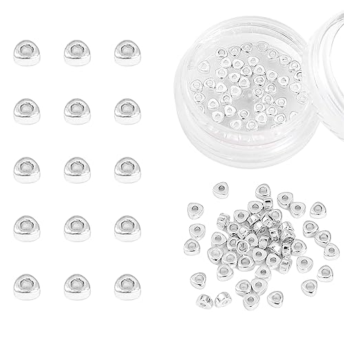 BEADIA Silver Plated Triangle Spacer Beads 2.5x1.5mm 50pcs for Jewelry Making Findings Non Tarnish - color: Silver, size: 2.5x1.5mm Triangle