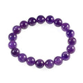 AD Beads Natural Gemstone Round Beads Stretch Bracelet Healing Reiki 10mm (Amethyst) - color: Amethyst