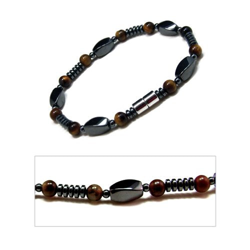 Accents Kingdom Elegant Tiger's Eye Bead Magnetic Hematite Bracelet
