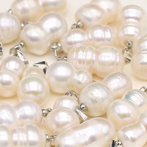 5 Pcs Natural Pearl Pendants Irregular Freshwater Pearl Pendant Charms for Jewelry Making Necklace Bracelet DIY Gift - color: calabash