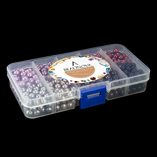 BEADNOVA Satin Pearls Beads for Crafts Tiny Loose Imitation Glass Pearls for Jewelry Making (6mm, 500pcs, Multi Color) - color: 6mm 500pcs Mix Lot M03