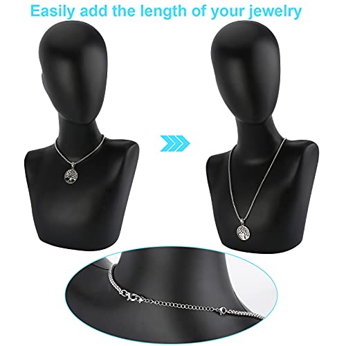 UUBAAR 12 PCS Necklace Extenders - Stainless Steel Necklace Extension Chain for Jewelry, Bracelets & Anklets (6 Gold & 6 Silver, 1"-6" Lengths) - color: Gold & Sliver