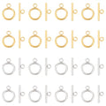 UNICRAFTALE 30 Sets 2 Colors Toggle Clasps 304 Stainless Steel Ring Toggle Connectors Golden & Stainless Steel Color IQ Toggles Clasps & Tbar Clasp for DIY Necklace Bracelet Jewelry Making