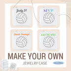 12-Pack Volleyball Portable Jewelry Box for Team Travel White Sport Jewelry Case Bulk Gifts for Volleyball Team Athletes & Sports Enthusiasts Christmas Events & Milestones - style: Square Volleyball