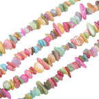 400pcs Pastel Shell Chip Beads 5-8mm Pre-drilled Freeform Loose Gemstone Healing Beads for DIY Jewelry Making Ring Earrings Necklace Bracelet Art Crafts - color: Pastel Shell