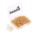 BEADIA Open Jump Rings Gold 0.8x8mm 300pcs for DIY Jewelry Making Supplies - color: Gold, size: 0.8*8mm