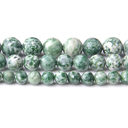 Natural Stone 8mm Green Point Jade Smooth Round Loose Beads Energy Gemstone DIY for Jewelry Making Bracelet Necklace 1 Strand 15" - color: Green Point Jade, size: 8mm