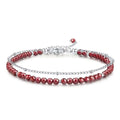 Peridot Stand Silver Gold Bracelets, Handmade Birthstone Stack Bracelet Crystal Gemstones Bead Chain Gift for Women, 8" - color: Silver-01-Jan Garnet