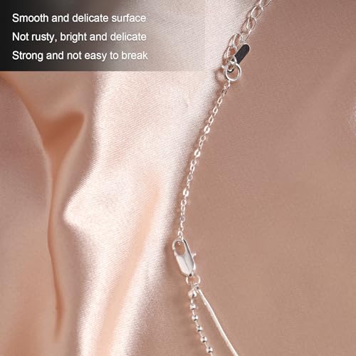 3 Pcs 925 Sterling Silver Extender Chain Set Chain Extenders Jewelry Making Chains DIY Suitable for Women Necklace Bracelet and Anklet Jewelry Extensions