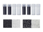 INSPIRELLE Uniform 40 Gram 12/0 (2mm) Cylinder Glass Seed Beads for Craft Jewelry Making, Black and White - color: 8x Black White