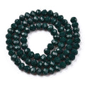 10 Strands Briolette Faceted Rondelle Glass Beads 6x5mm Opaque Glass Tiny Loose Spacer Beads 850pcs for Bracelets Jewelry Making - color: Dark Green, size: 6x5mm