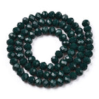 10 Strands Briolette Faceted Rondelle Glass Beads 6x5mm Opaque Glass Tiny Loose Spacer Beads 850pcs for Bracelets Jewelry Making - color: Dark Green, size: 6x5mm