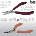 The Beadsmith Chain Nose Pliers – 6-Inches (152 mm) Jewelry-Making Tool w/Polished Steel Head, PVC Comfort Grip, & Double-Leaf Springs