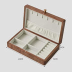 Wooden Jewelry Box, Simple Solid Wood Wooden, Ring Holder and Necklace Organizer, Black Walnut, 24 * 15 * 6cm - size: L24*W15*H6cm