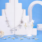 FASHEWELRY Golden Bow Connector Charms Bulk, Christmas Bowknot Link Charms, Infinity Links Geometric Hollow Bezel Pendants for Earring Bracelet Necklace Keychains Jewelry Making - color: 2 Colors Rhinestone Bowknot