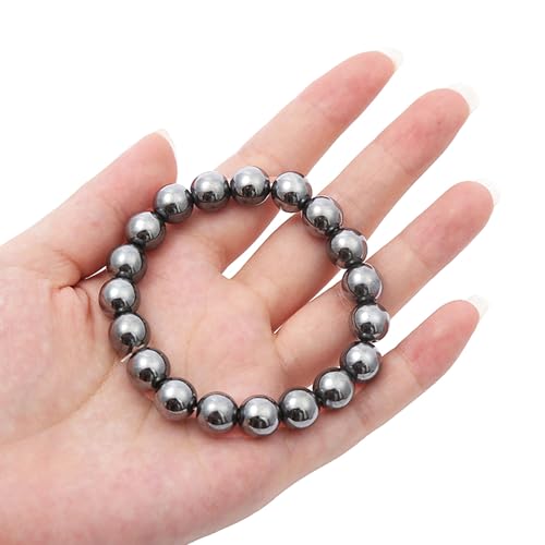 Handmade 8mm Beaded Bracelets For Men Protection Bracelet For Women Chakra Feng Shui Stretchy Handmade Lucky Money Stretchy Crystal Bracelets Best Gifts - color: Hematite 1PCS