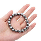 Handmade 8mm Beaded Bracelets For Men Protection Bracelet For Women Chakra Feng Shui Stretchy Handmade Lucky Money Stretchy Crystal Bracelets Best Gifts - color: Hematite 1PCS