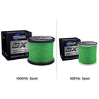 Rikimaru 8X Pro Braid Fishing Line 6LB-170LB, 300yds-1000yds Fluo-Green,Lemon Yellow,Plum Pink - color: Fluo-Green, size: 15LB(0.16mm)-1000Yds