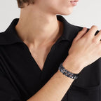 RANKEEF Tiger Eye Bracelet For Men 8MM Natural Stone Stretch Adjustable Black Crystal Beaded Bracelet for Men Women Gifts - color: 3,black,gray,lava rock bracelet