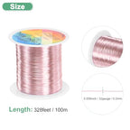M METERXITY 0.2mm Jewelry Wire, 32 Gauge 328FT Craft Wire Copper Beading Wire for Jewelry Making/Planting/Weaving/DIY Crafting, Soft Metal Wires [100M, Rose Golden] - color: Rose Golden, size: 0.2mm 32 Gauge