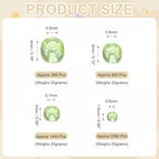 MECCANIXITY 15/0 11/0 8/0 6/0 Glass Seed Beads 1.5mm/2mm/3mm/4mm Loose Seed Beads for Jewelry Earring Bracelet Craft Making, 5888PCS, Light Green - color: Light Green