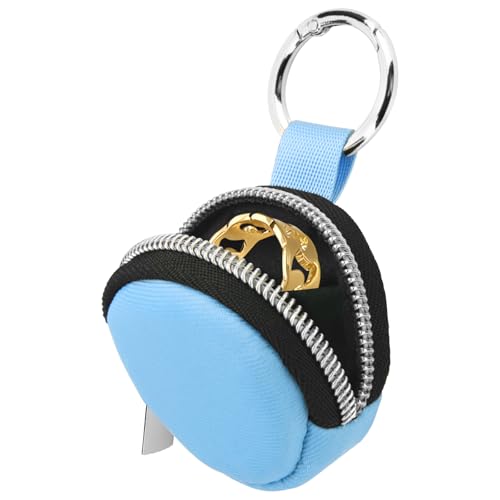 Portable Ring Organizer Case with Keychain, Traveling Ring Holder Storage Bag, Anti-Lost Keychain Container for Rings, Jewelry (1, Light Blue) - color: Light Blue