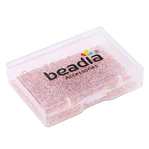 BEADIA Rose Gold Plated Jump Rings Non Tarnish 3mm 1200pcs for Jewelry Making Findings - color: Rose Gold, size: 0.5x3mm