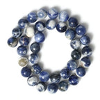 About 35pcs 10mm Natural Stone Beads White Blue Sodalite Beads Energy Crystal Power Gemstone for Jewelry Making, DIY Bracelet Necklace - color: Blue White Sodalite, size: 10mm