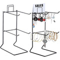 Coume 2 Pcs Jewelry Necklace Display Stand Metal Retail Counter Display Stand for Necklace Bracelets, Earrings, Ring, Keys, Watches(Black) - color: Black