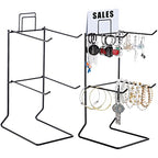 Coume 2 Pcs Jewelry Necklace Display Stand Metal Retail Counter Display Stand for Necklace Bracelets, Earrings, Ring, Keys, Watches(Black) - color: Black