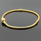 RUBYCA 5pcs 6.7" Gold Color Clasp European Snake Chain Charm Bracelet fit Charm Beads DIY - color: Gold, size: 17 CM
