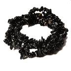 5-8mm 34 inches Natural Black Obsidian Crystal Stone Chips Beads for DIY Jewelry Making Bracelets Necklace Tumbled Drilled Irregular Gravel Onyx Gemstones Bead - color: Black Obsidian