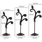 Black Earring Stand Detachable Metal Earring Display Storage Rack for Photography Jewelry Props Show Closet Retail Store Display 3 Pcs, Vine Shape