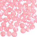 1 Box 120PCS 8MM Pink Resin Round Beads with Holes Imitation Cat Eye Transparent Smooth Shiny Cats Eyes Spacer Loose Valentine Bead for Jewelry Making Necklaces Bracelets Diy Craft Supplies - color: Pink