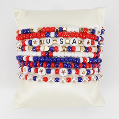 Twinfree Bohemia Beaded Bracelet for Women, Polymer Clay Stretch Bracelets - color: color 2