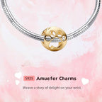 Love Family Friendship Graduation Mothers Nurses Day S925 Bead Pendant Charms for Pandora Bracelets Necklaces, Gifts Women, for Anniversary Birthday Valentines Day Christmas, Silver Gold - style: Paw Print Charm 14K Gold Plated
