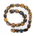 Adabele 45 Inch Natural Golden Yellow Tigers Eye Gemstone Tumbled Round Nugget Loose Beads 10mm-13mm Gem Stone Spacer for Craft Jewelry Making GZ4-11 - color: Tiger's Eye Stone, size: 45 Inch/3 Strands