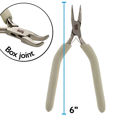 The Beadsmith Bent Chain Nose Pliers, 6.25 inches (159mm), Polished Steel Head with Elongated Handle & Double-leaf Spring - style: Bent Chain Nose