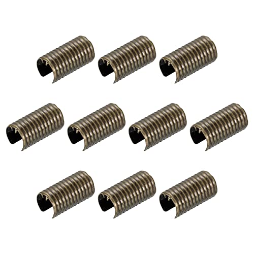 uxcell Leather Rope Clip, 100Pcs Cylindrical Crimping Cord Crimps Foldable String Leather Cord Fastener for DIY Lanyard, Tassel, Jewelry Making, Bronze Tone - color: Bronze Tone