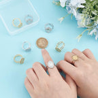 UNICRAFTALE 8Pcs 2 Colors Stainless Steel Open Cuff Rings Components Bezel Cup Ring Settings Gold Plated Oval Pad Ring Blanks Base Adjustable Blank Rings Tray 8~8.5x6~6.5mm for Jewelry Making - size: Tray: 8.5x6.5mm