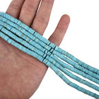 170pcs 5x2mm Natural Blue Turquoise Heishi Disc Rondelle Spacer Stone Semi Precious Gemstone Loose Beads for Jewelry Making 15 Inch - color: Blue Turquoise, size: 5x2mm