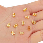BEADIA 18K Gold Plated Butterfly Earring Backstops 4x6mm 200pcs for Replacement DIY Jewelry Making Findings - size: Butterfly Backstops 4x6mm
