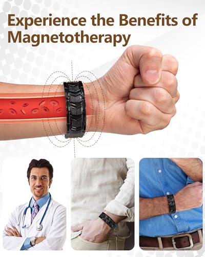 Feraco Copper Bracelet for Men 3X Strength,Magnetic Therapy Bracelet Copper Jewelry with Powerful 3800 Gauss Magnets - style: Arrowforge Pattern