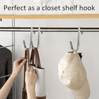 20Pcs J Shaped Stainless Steel Hanger Hook,Clip-on Wire Rack Hook, Hanging Sink Grid Hooks Wire Shelf Hooks for Kitchen Bedroom Office, Silver - color: Silver, size: 0.34"