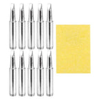 MECCANIXITY Pack of 10 900M Solder Tips Internally Heated Soldering Tips with Cleaning Sponge Pad Replacement Welding Accessories Kit for Electrical Solder Station Tip (900M-T-3.2D) - style: 900M-T-3.2D