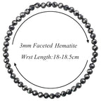 MASSIVE BEADS Natural Genuine Gemstone Beads Healing Crystal Chakra Reiki Jewelry Faceted Round Beads Bracelets 3mm - color: Hematite